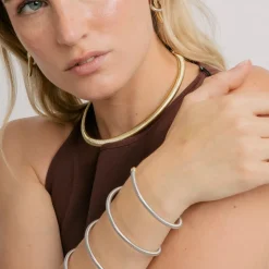 Collar de Circonita Brillante acabado en oro amarillo 18k - Thaura