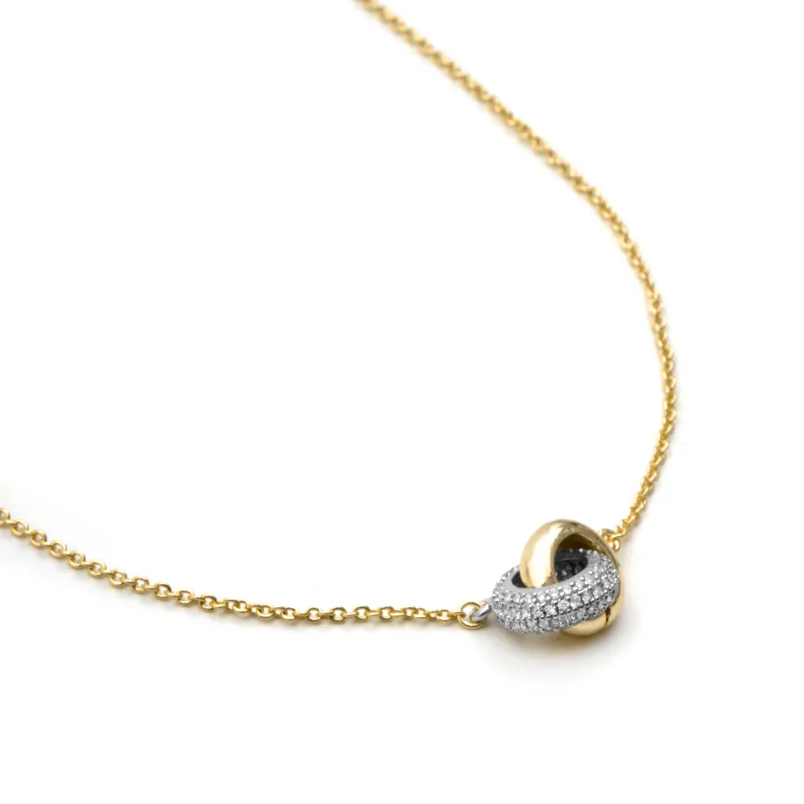 Collar de Circonita Brillante acabado en oro amarillo de 18k - Lepua