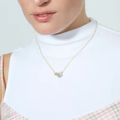 Collar de Circonita Brillante acabado en oro amarillo de 18k - Lepua