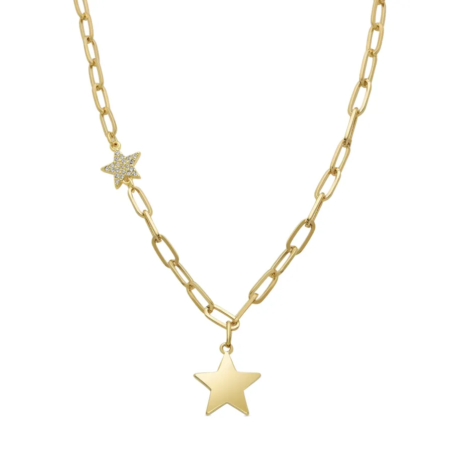 Collar de Circonita Brillante acabado en oro amarillo 18K - Estrella