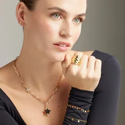 Collar de Circonita Brillante acabado en oro amarillo 18K - Estrella