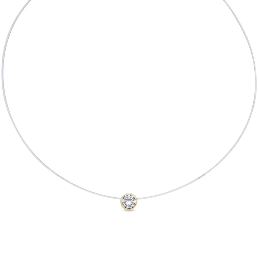 Collar de Circonita Brillante acabado en oro amarillo de 18k - Ferly