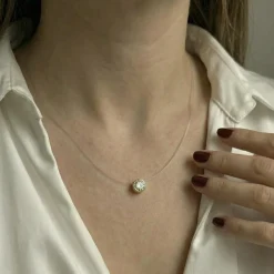 Collar de Circonita Brillante acabado en oro amarillo de 18k - Ferly