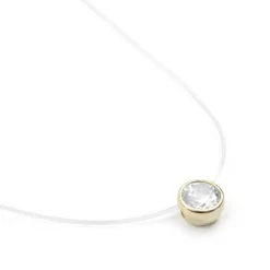 Collar de Circonita Brillante acabado en oro amarillo de 18k - Ferly