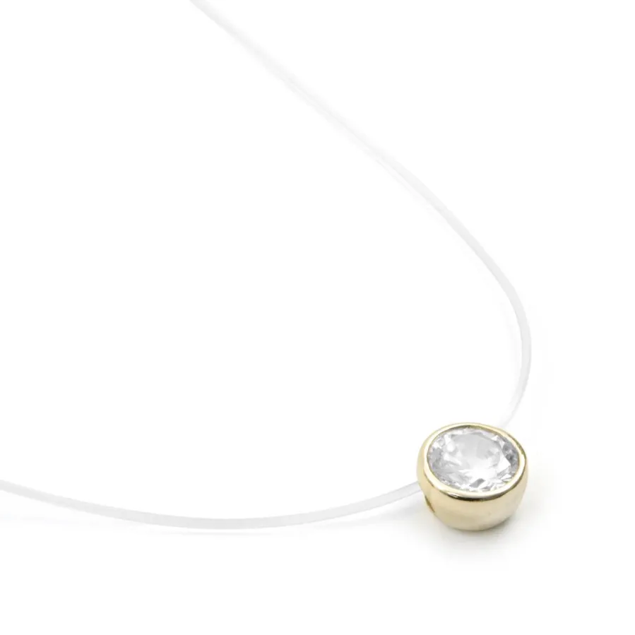 Collar de Circonita Brillante acabado en oro amarillo de 18k - Ferly