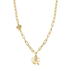 Collar de Circonita Brillante acabado en oro amarillo 18K - Flor