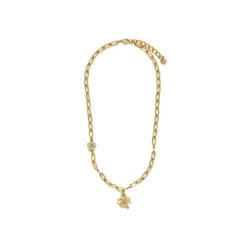 Collar de Circonita Brillante acabado en oro amarillo 18K - Flor