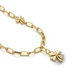 Collar de Circonita Brillante acabado en oro amarillo 18K - Flor