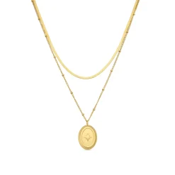 Collar de Circonita Brillante acabado en oro amarillo 18k - Laiwan