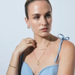 Collar de Circonita Brillante acabado en oro amarillo 18k - Laiwan