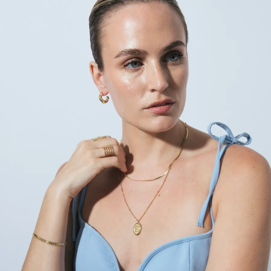 Collar de Circonita Brillante acabado en oro amarillo 18k - Laiwan