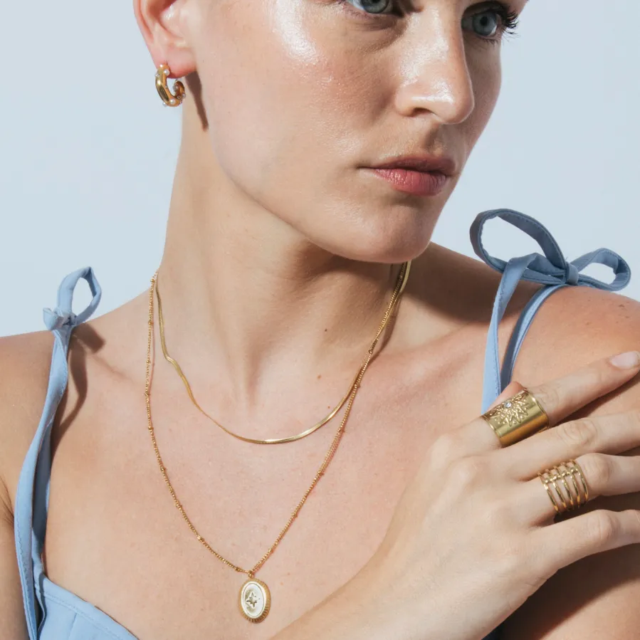 Collar de Circonita Brillante acabado en oro amarillo 18k - Laiwan