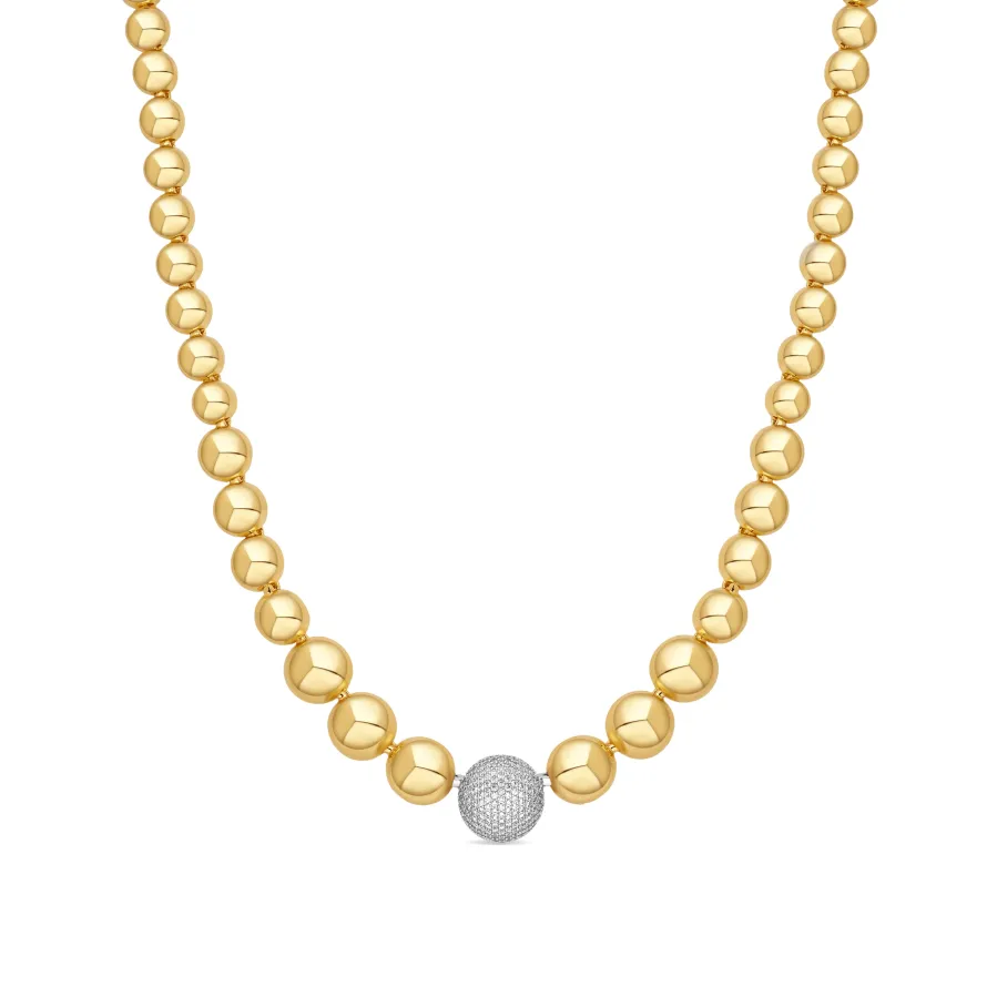 Collar de Circonita Brillante acabado en oro amarillo de 18k - Avihe