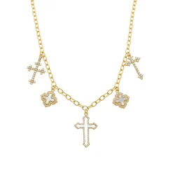Collar de Circonita Brillante acabado en oro amarillo 18K - Lysay
