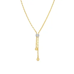 Collar de Circonita Brillante acabado en oro amarillo de 18k - Cymui
