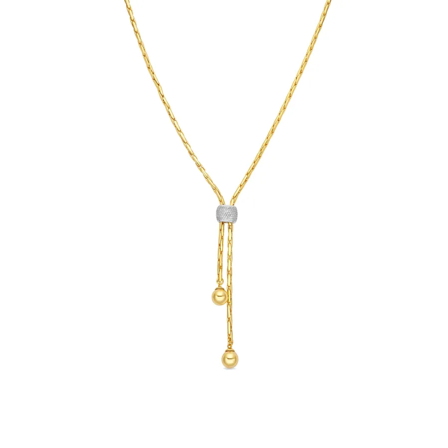 Collar de Circonita Brillante acabado en oro amarillo de 18k - Cymui