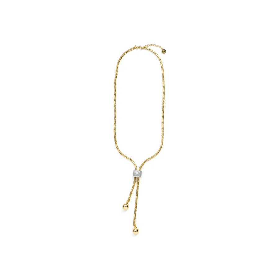 Collar de Circonita Brillante acabado en oro amarillo de 18k - Cymui