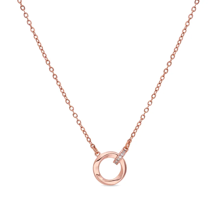 Collar de Circonita Brillante acabado en oro rosa de 18k - Sarok