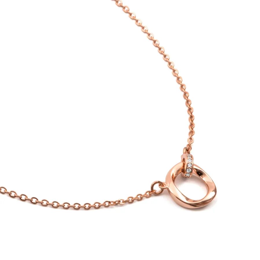 Collar de Circonita Brillante acabado en oro rosa de 18k - Sarok