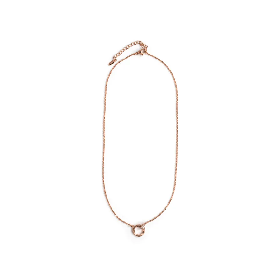 Collar de Circonita Brillante acabado en oro rosa de 18k - Sarok
