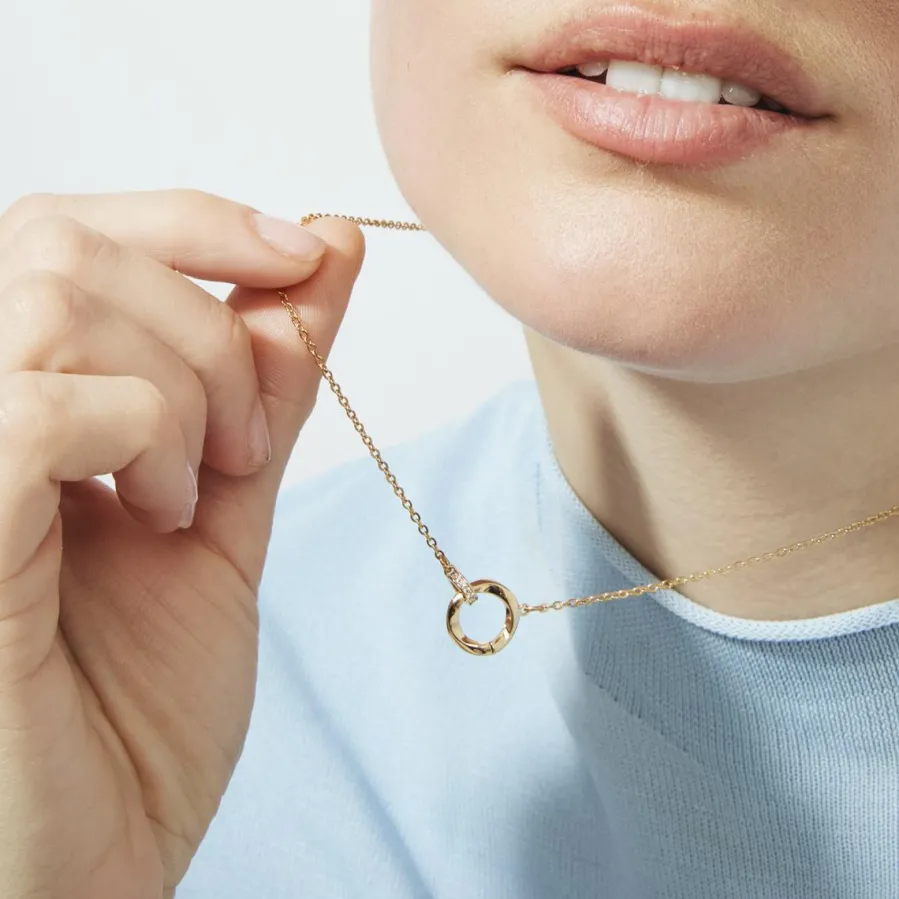 Collar de Circonita Brillante acabado en oro rosa de 18k - Sarok