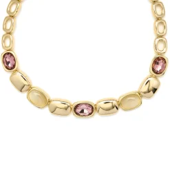 Collar de Circonita Marrón acabado en oro amarillo 18k - Ashan