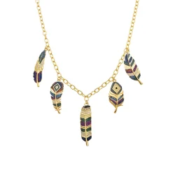 Collar de Circonita Multicolor acabado en oro amarillo 18K - Muisem