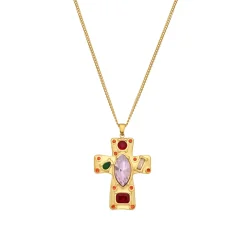 Collar de Circonita Multicolor acabado en oro amarillo 18k - Overy