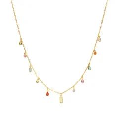 Collar de Circonita Multicolor acabado en oro amarillo de 18k - Ayisha