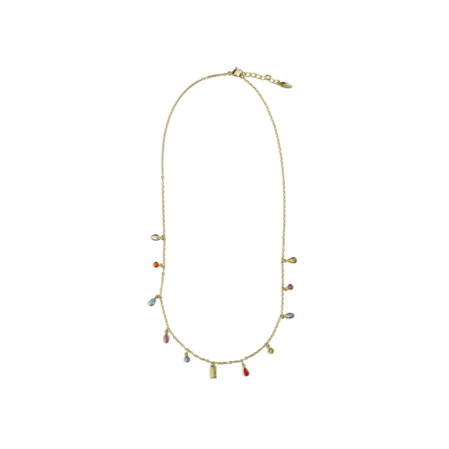Collar de Circonita Multicolor acabado en oro amarillo de 18k - Ayisha