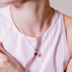 Collar de Circonita Rubí acabado en rodio - Kada