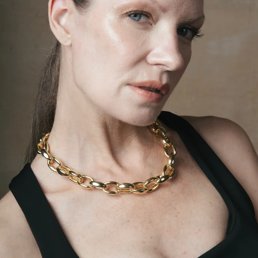 Collar de 45cm acabado en Oro Amarillo de 18k - Aula