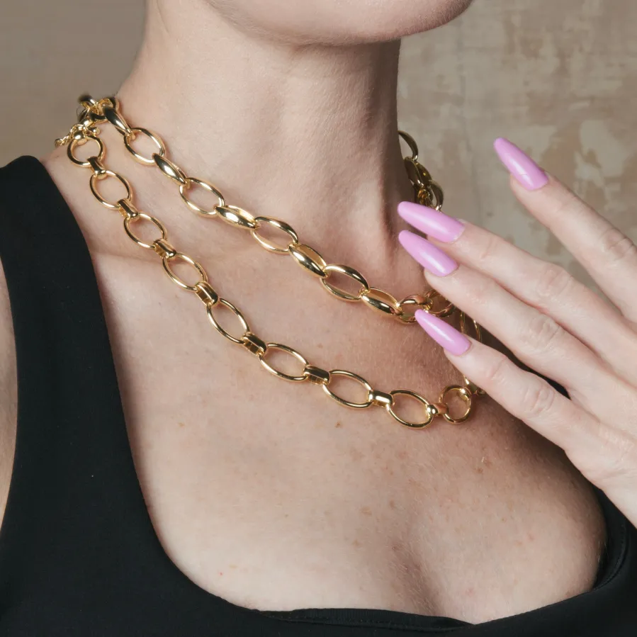 Collar de 42cm acabado en Oro Amarillo de 18k - Ciati