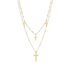 Collar de Cristal Azul acabado en oro amarillo 18K - Lidriel