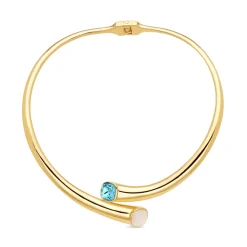 Collar de Cristal Azul acabado en oro amarillo de 18k - Ione