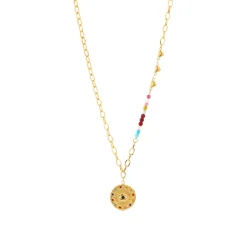Collar de Cristal Multicolor acabado en oro amarillo 18K- Targey