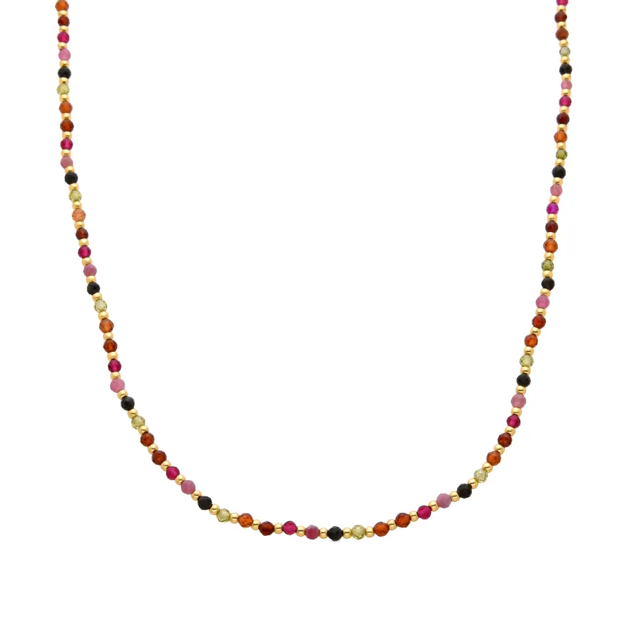 Collar de Cristal Multicolor acabado en oro amarillo 18K - Irfoa