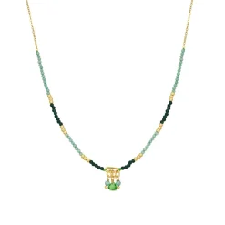 Collar de Cristal Verde acabado en oro amarillo de 18k - Ilkan
