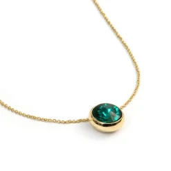 Collar de Cristal Verde acabado en oro amarillo de 18k - Ness