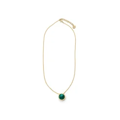 Collar de Cristal Verde acabado en oro amarillo de 18k - Ness