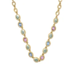 Collar de Cuarzo Hidrotermal Multicolor acabado en oro amarillo 18k - Asbi