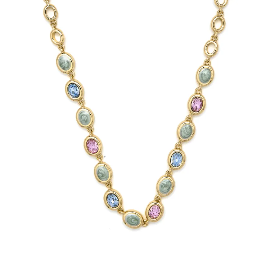 Collar de Cuarzo Hidrotermal Multicolor acabado en oro amarillo 18k - Asbi