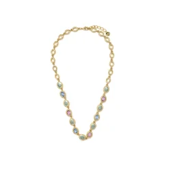 Collar de Cuarzo Hidrotermal Multicolor acabado en oro amarillo 18k - Asbi