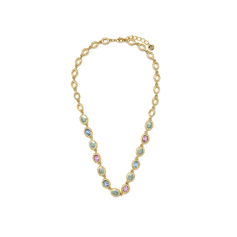 Collar de Cuarzo Hidrotermal Multicolor acabado en oro amarillo 18k - Asbi
