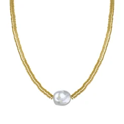 Collar de Hematite Dorado acabado en oro amarillo de 18K - Siever