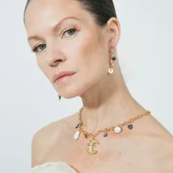 Collar de Lacado Azul acabado en oro amarillo 18k - Lynou