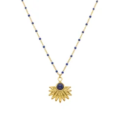 Collar de Lapislazuli Natural acabado en oro amarillo 18K- Viwing