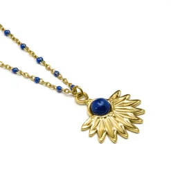 Collar de Lapislazuli Natural acabado en oro amarillo 18K- Viwing