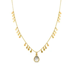 Collar de Madreperla Blanca acabado en oro amarillo 18K - Lain