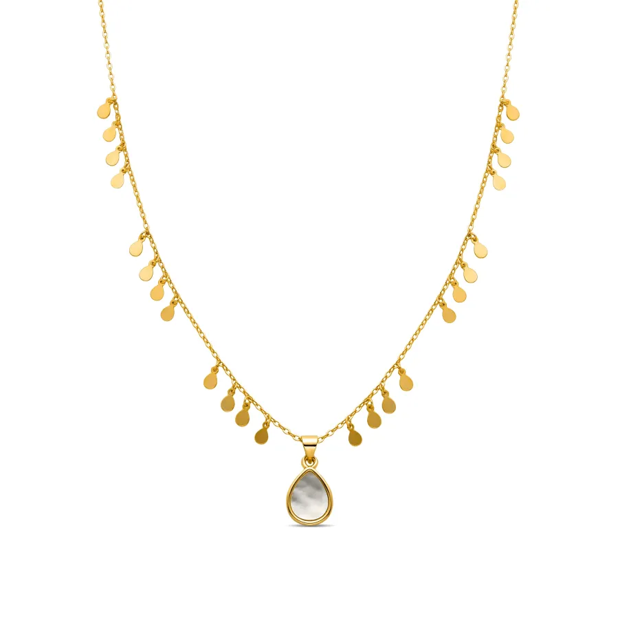 Collar de Madreperla Blanca acabado en oro amarillo 18K - Lain